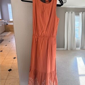 Ann Taylor Factory Sleeveless Rust Maxi Dress
